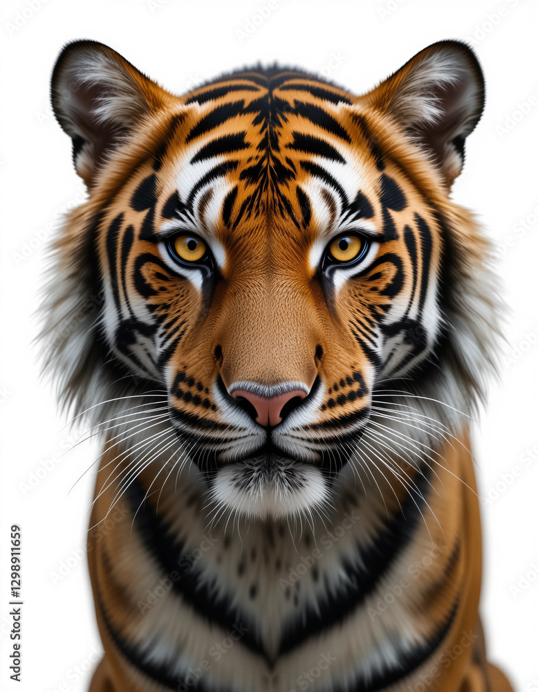 Fototapeta premium Endangered Tiger Portrait – The Face of Extinction