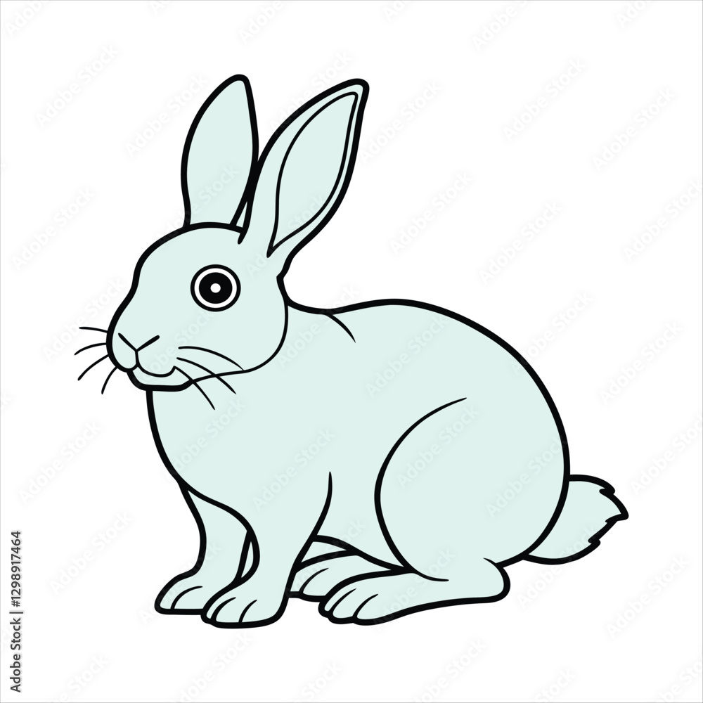 Obraz premium vector illustration of a rabbit with white background