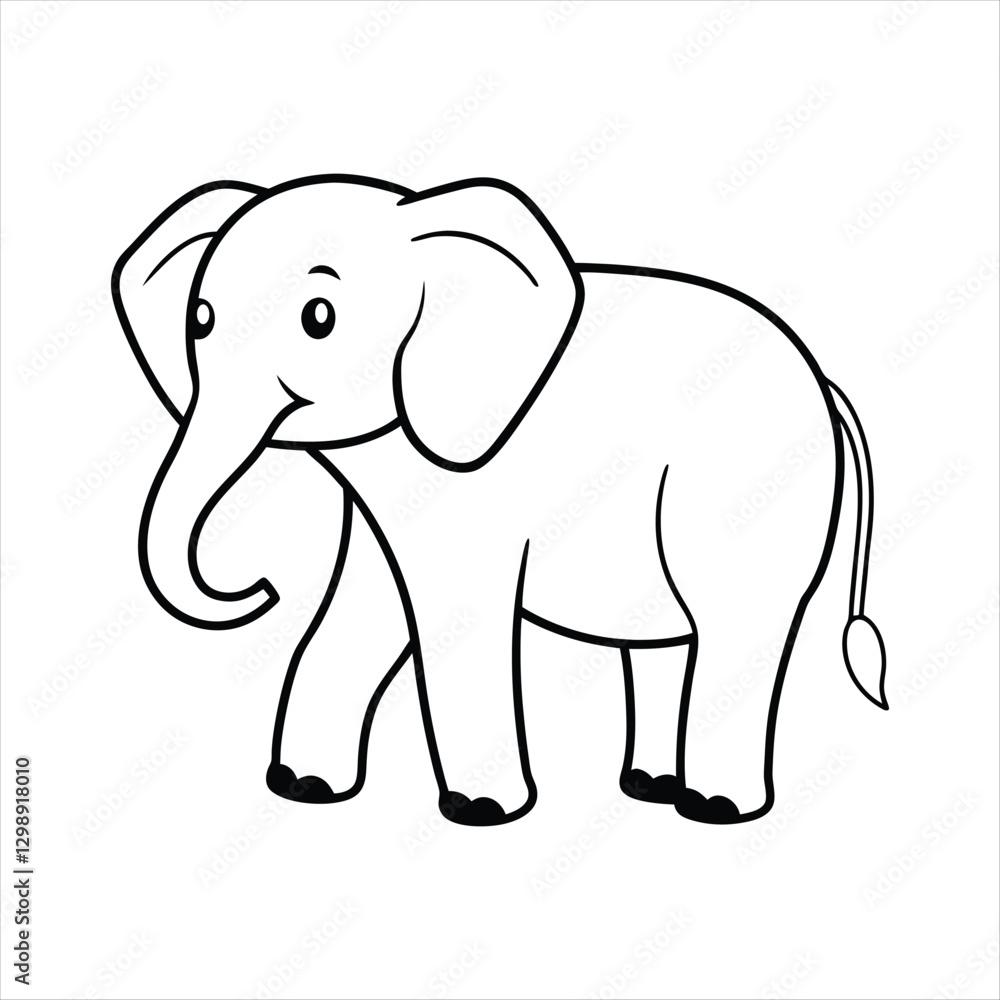Fototapeta premium Elephant vector illustration Vector Coloring book