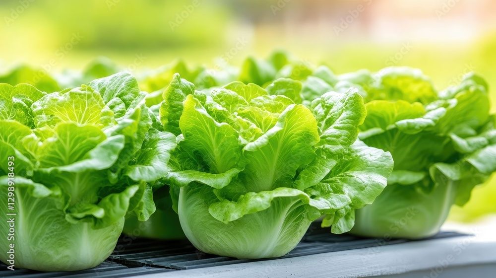 Fresh green lettuce cultivated in a garden bed during daylight, showcasing healthy leaves and vibrant color Fresh green lettuce cultivated in a garden bed during daylight, showcasing healthy leaves and vibrant color