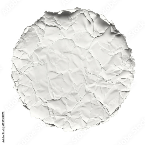 Textured White Crumpled Paper on a Plain Background for Creative Design and A...