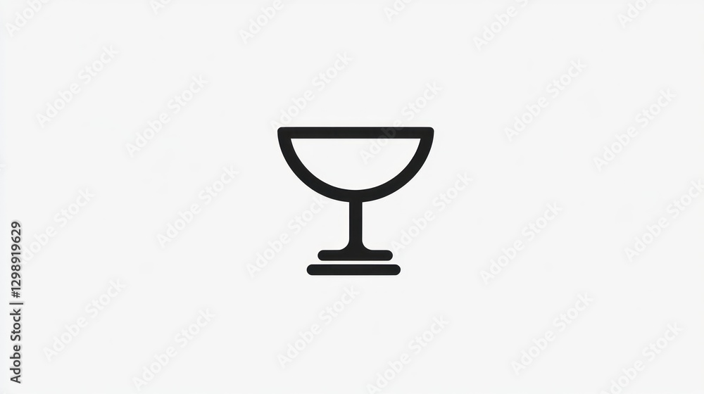 Cocktail glass icon; simple design, white background; website, app use Cocktail glass icon; simple design, white background; website, app use