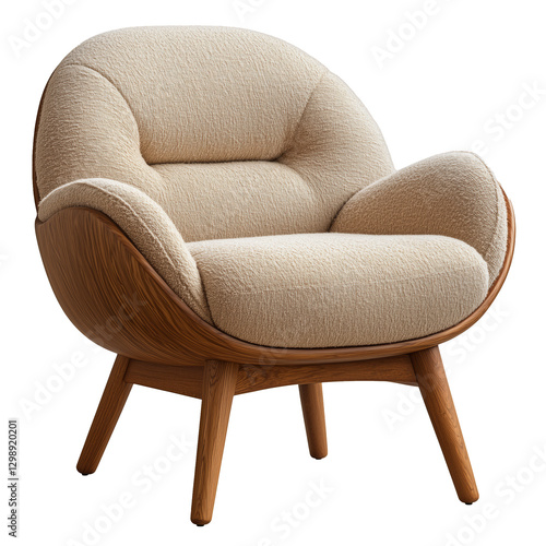 Cozy Beige Lounge Chair With Wooden Legs in a Modern Design