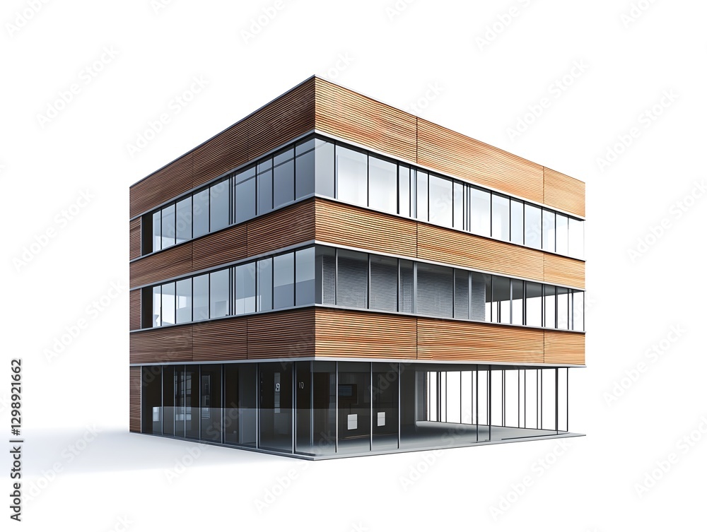 Sleek and Modern Corporate Business Center with Striking Glass Facade