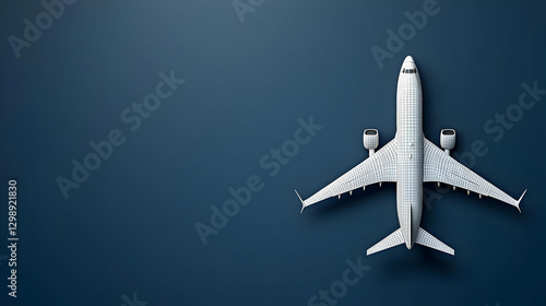 Wallpaper Mural White Airplane Model On Blue Background Top View For Travel Business Concept Torontodigital.ca