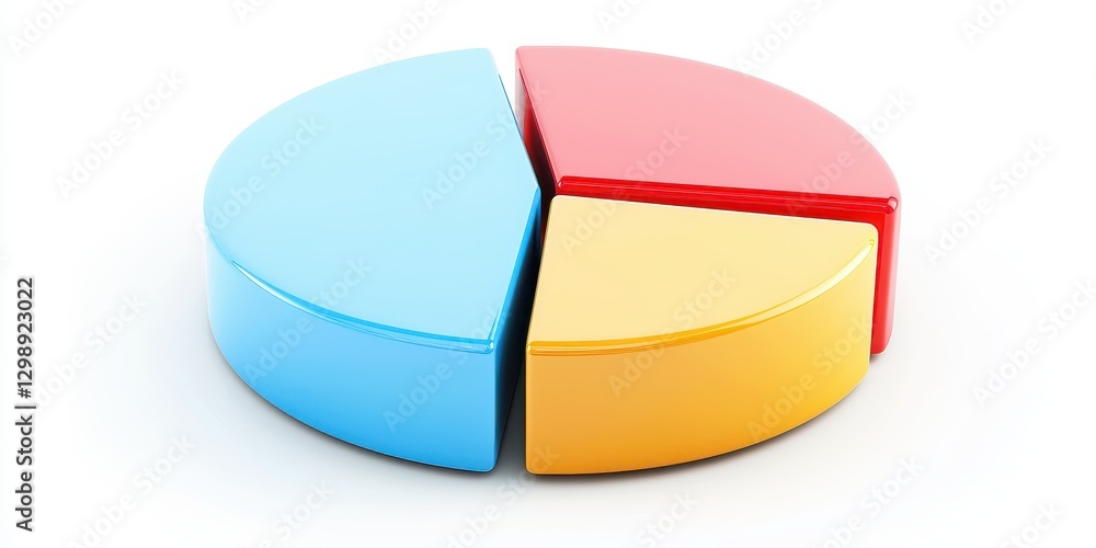 Obraz premium Business growth, marketing strategy and research. Colorful pie chart illustrating data segmentation in distinct sections.