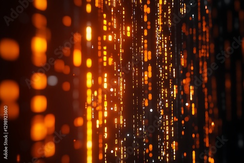 Abstract Binary Code Rain Background