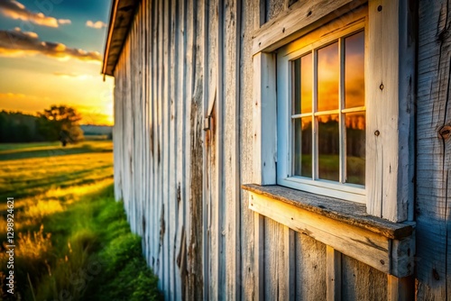 Rustic White Board & Batten Farmhouse Exterior Wall Close-Up - Countryside Home Detail