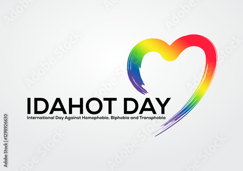 heart color of international day against homophobia transphobia and biphobia poster.