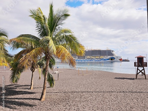 Obraz na płótnie Schwarzer Sand von Santa Cru (de Tenerife) w salonie