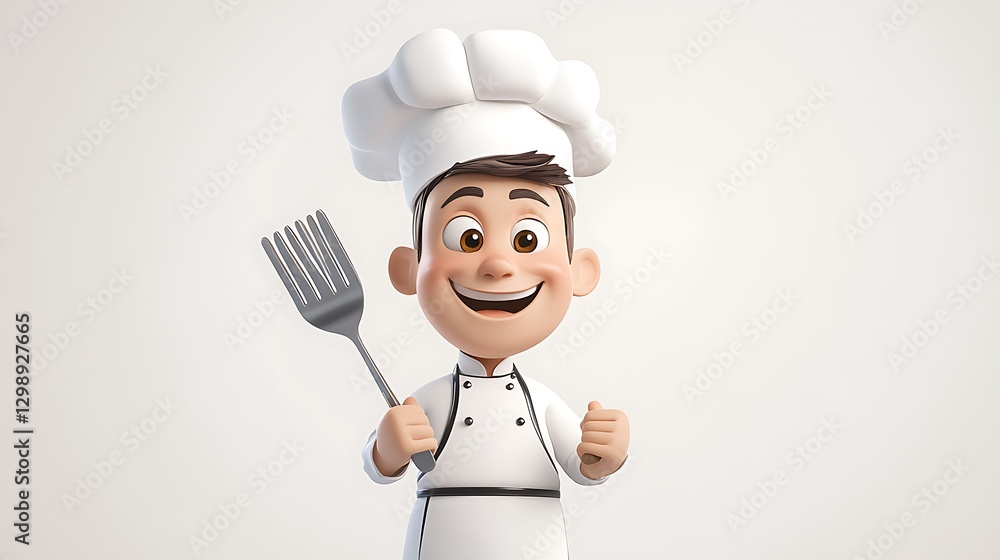 Cooking action with cartoon chef kitchen environment 3d animation Cooking action with cartoon chef kitchen environment 3d animation