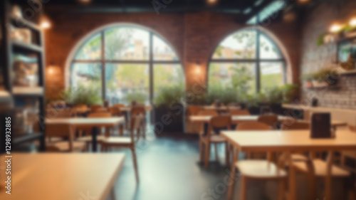 Wallpaper Mural Blur coffee shop or cafe restaurant with abstract bokeh light image background. For create montage product display.  Torontodigital.ca