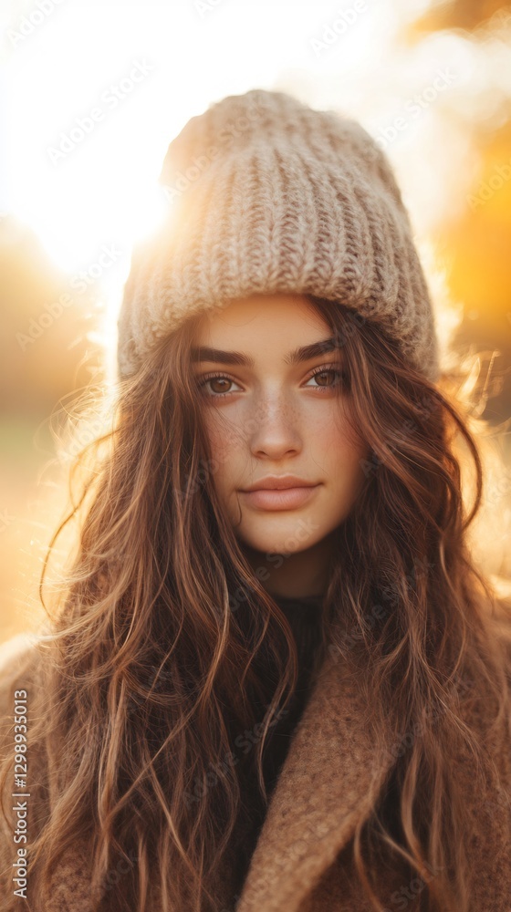 Woman fall outfit golden background Woman fall outfit golden background
