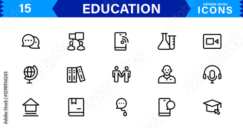 Education Icon Set. High-Quality Vector Icons for Schools, Teachers, Learning, and Academic Institutions