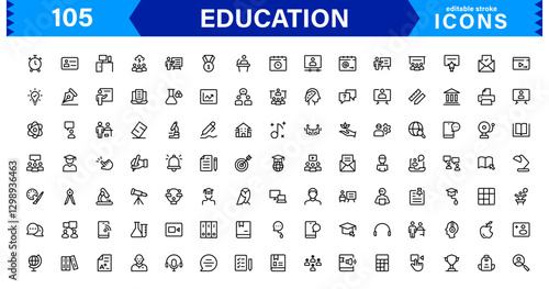 Education Icon Set. High-Quality Vector Icons for Schools, Teachers, Learning, and Academic Institutions