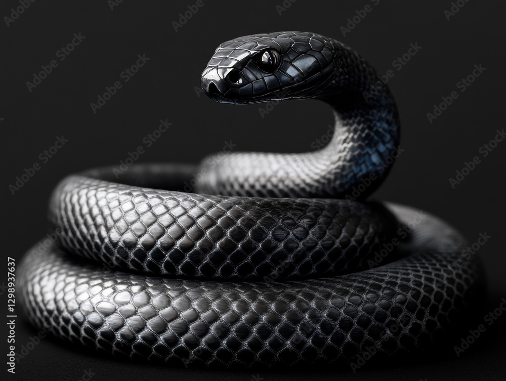 Fototapeta premium black snake on black background