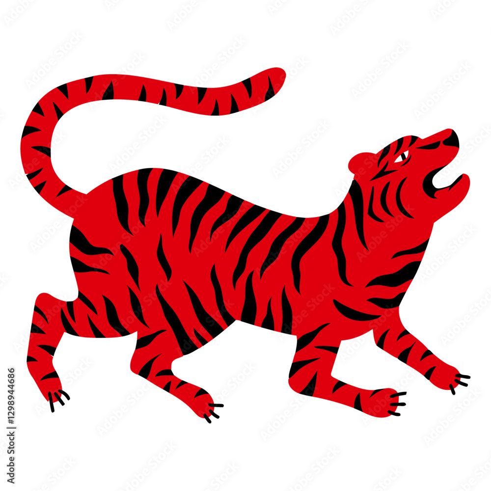 Obraz premium chinese tiger flat.
