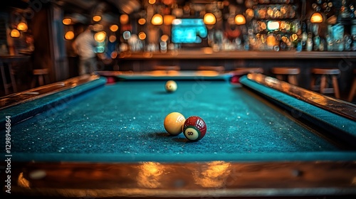 Pool Table in a Bar, Evening Ambiance