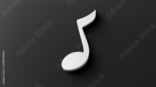 A white music note icon isolated on a black background.