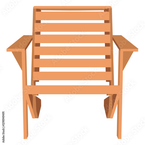 Wooden Lounger's Embrace: A meticulously crafted wooden lounger chair stands invitingly, its warm, natural tones and sturdy construction exuding an aura of relaxation. 