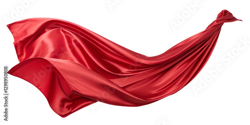 red silk satin cloth floating or flying in the air png