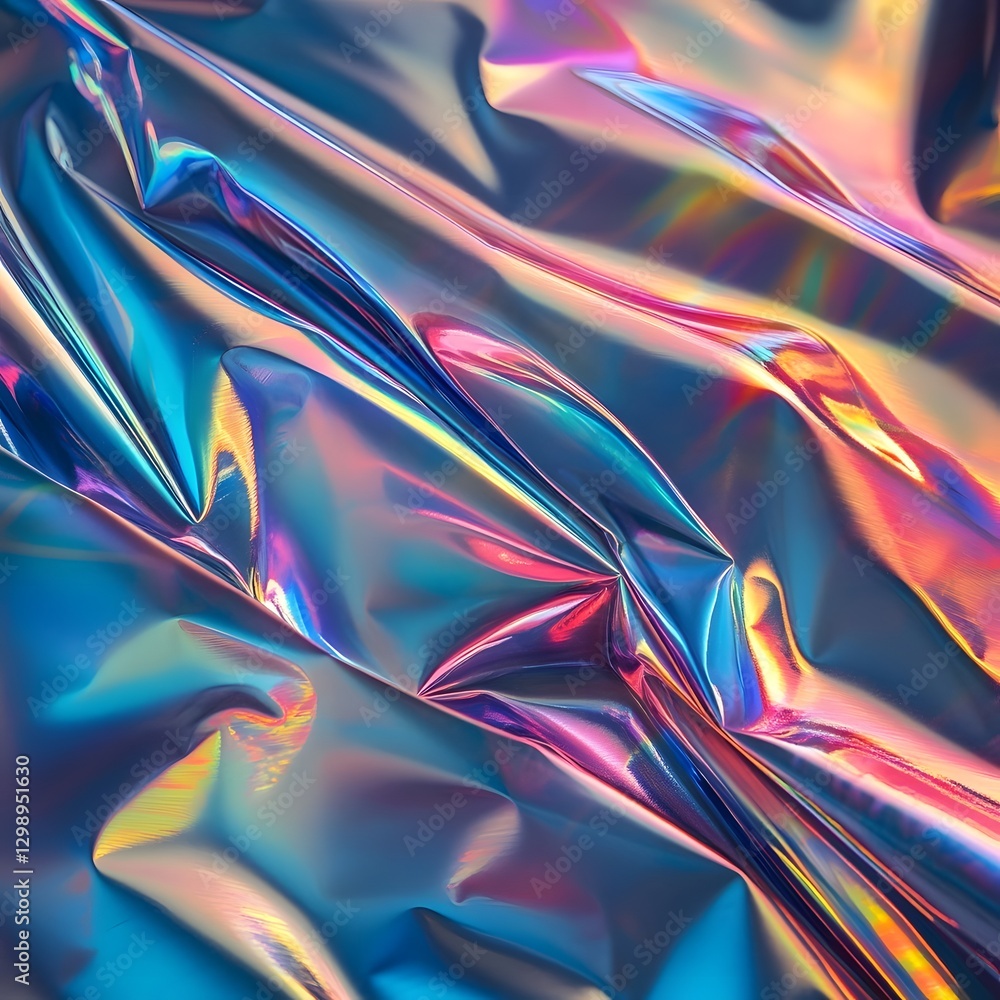 Hypnotizing Holographic Foil Texture with Shifting Rainbow Reflections and Futuristic Appeal Hypnotizing Holographic Foil Texture with Shifting Rainbow Reflections and Futuristic Appeal