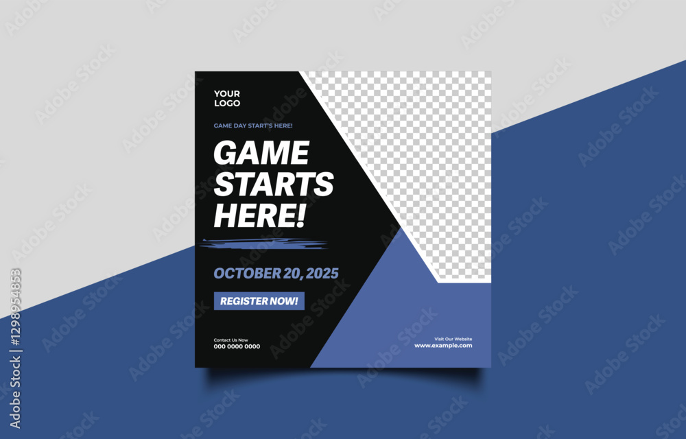 Obraz premium Game Day Event Announcement Flyer Template