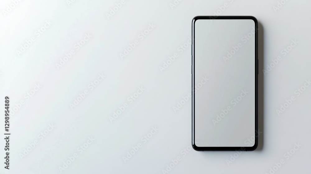 Blank Smartphone on White Surface Blank Smartphone on White Surface
