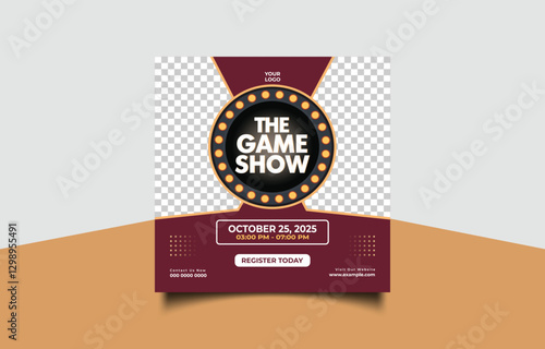 Game Show Event Poster with Registration Details and Contact Information