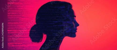 Soft Skills Infographics concept. Futuristic Digital Silhouette Infographic Visualizing Emerging Soft Skills and Talent Development