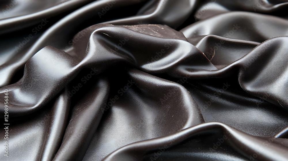 Fototapeta premium Abstract Artistic Wrinkled Dark Textile Surface Texture Rich and Luxurious Smooth Silky Look