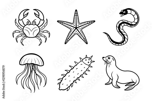 sea animals Vector Illustration