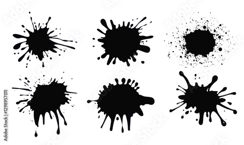 Abstract Ink Drops and Splashes Vector Illustration for Graphic Design Projects