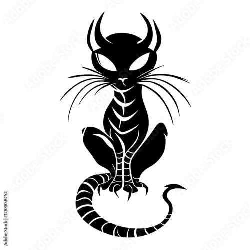 Ignite your projects with the mysterious allure of Scorpio in this charming cat vector illustration that fuses zodiac mystique with playful feline grace, perfect for posters, logos, and digital art