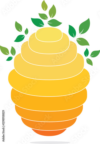 Honeycomb Hive Logo Vector Design. Honey icon flat vector illustration for logo, web, app, UI.