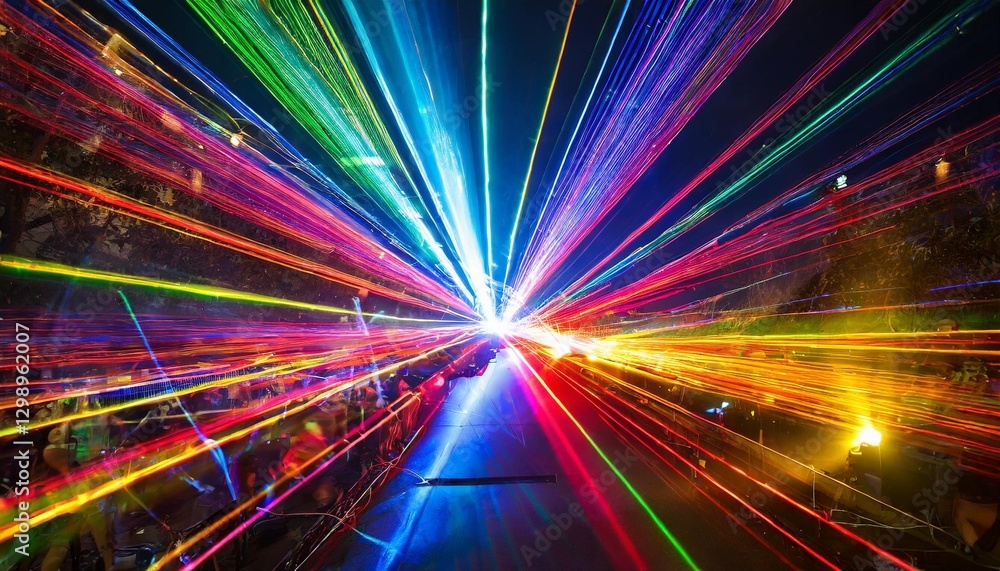 light trails on the road light trails on the road