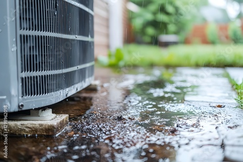 Air Conditioner Leaking Water During Rainstorm HVAC System Drainage Problem