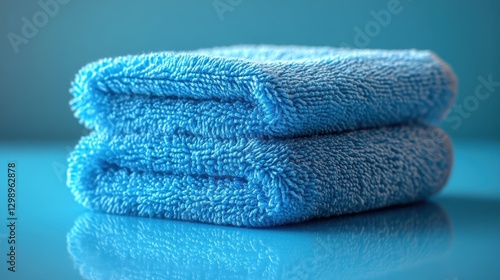 blue microfiber cloth for cleaning isolated,studio background