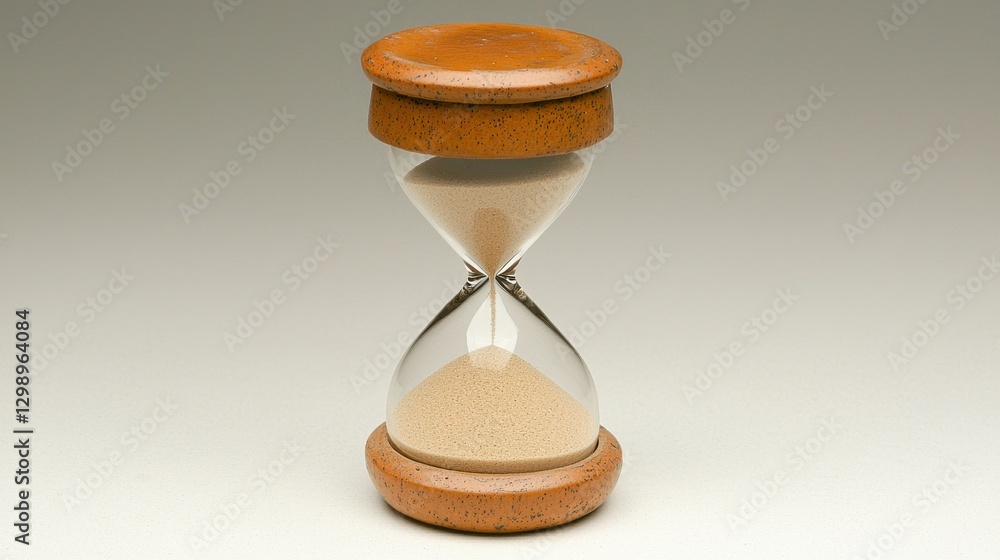 Naklejka premium Time Management concept. Hourglass Transforming Into Completed Task Conceptual Visualization of Time Management and Productivity