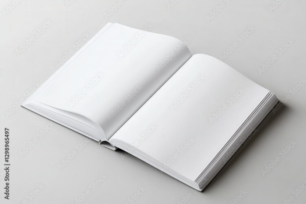 hardcover journal mockup. Open blank notebook with spiral binding on a minimalist background, ready for notes or sketches. hardcover journal mockup. Open blank notebook with spiral binding on a minimalist background, ready for notes or sketches.