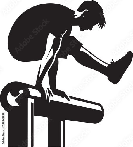 PARKOUR silhouette vector isolated on white background
