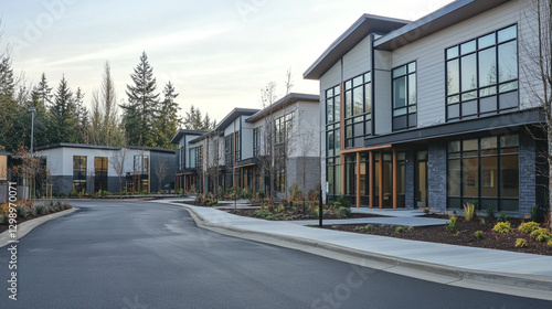 Wallpaper Mural exclusive development townhouses featuring sleek modern architecture in a villa area. property listings for real estate market Torontodigital.ca