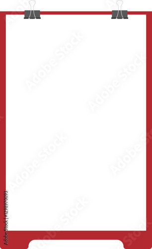 Illustration of a standing sign holder with blank copy space. Empty sign board for your design. 