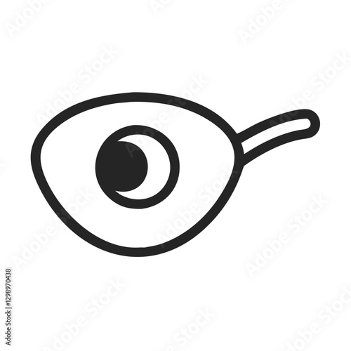 Stylized eyeglass design with an eye symbol representing vision and optical features
