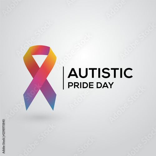 autistic pride day with ribbon colorful