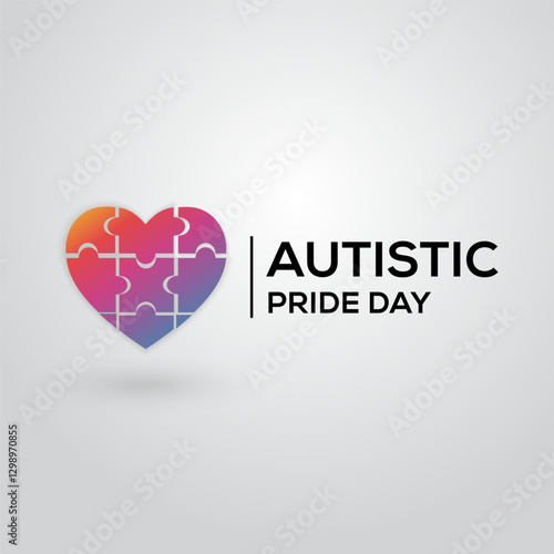 autistic pride day with ribbon colorful