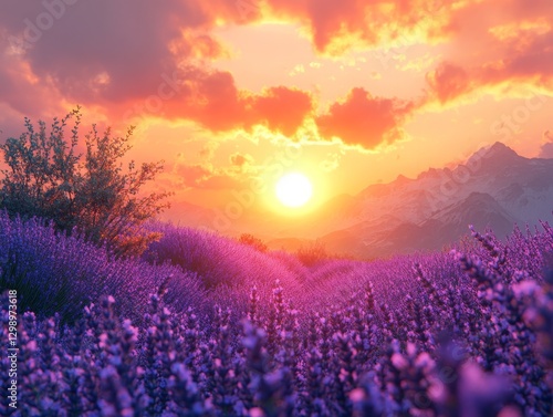 Lavender Dreams: A Celebration of Women and Spring's Radiant Beauty on International Women's Day, a symphony of purple and gold echoing strength and elegance.