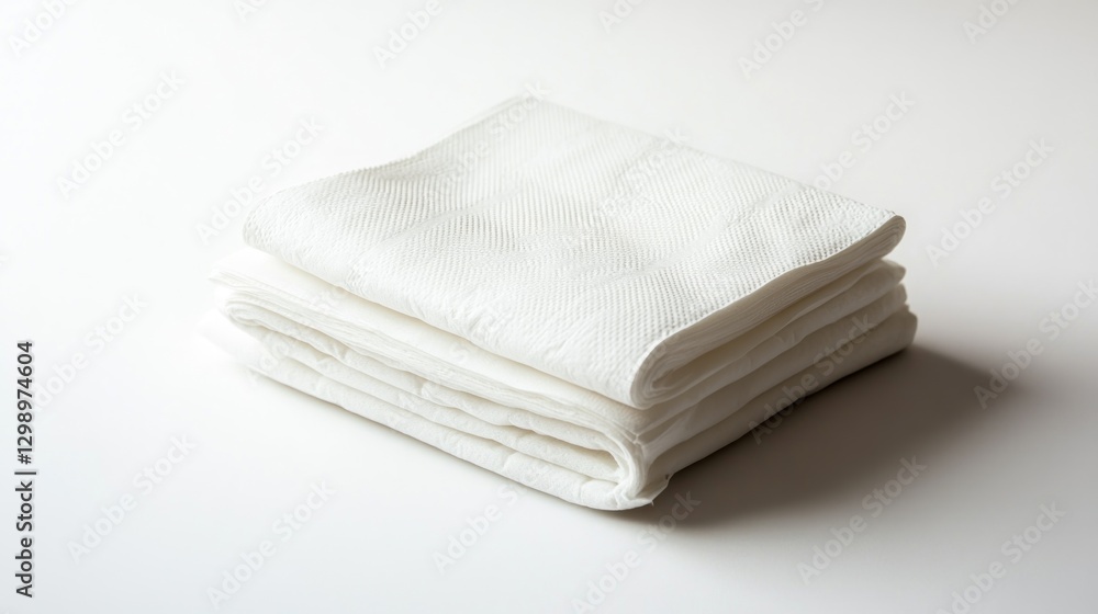 Folded white cloths on white background Folded white cloths on white background