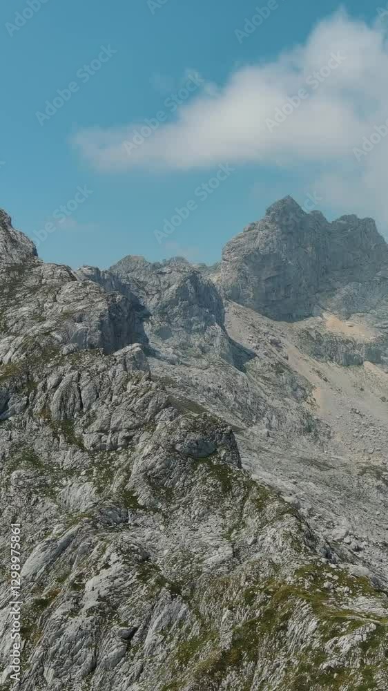 Flying in Durmitor mountains. Durmitor National park in Montenegro. Beautiful aerial mountain landscape. Vertical video Flying in Durmitor mountains. Durmitor National park in Montenegro. Beautiful aerial mountain landscape. Vertical video