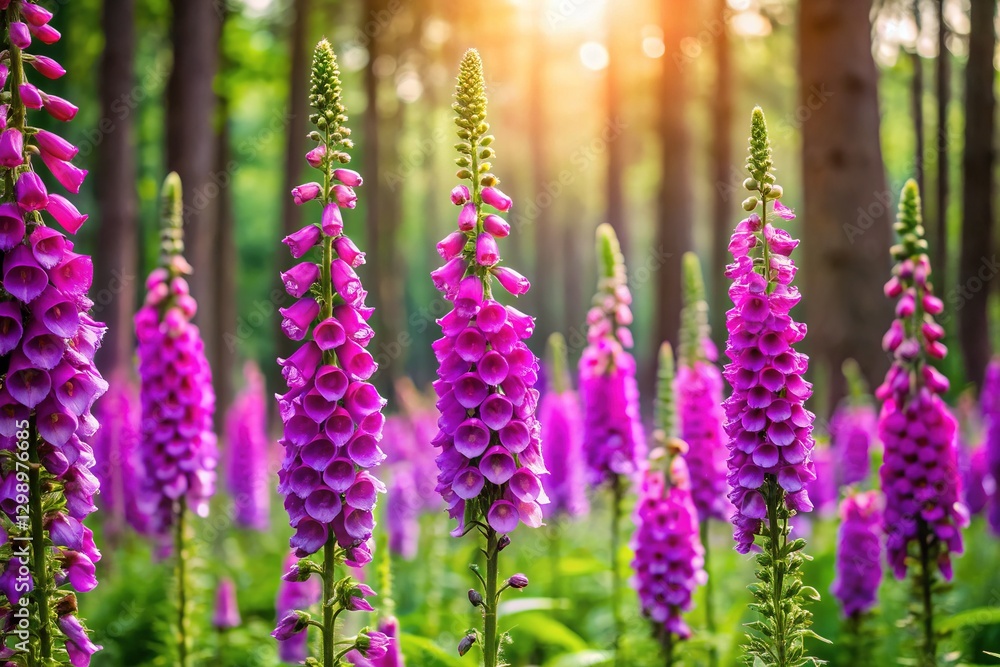 Obraz premium Beautiful Foxglove Flowers in Bloom - Woodland Majesty